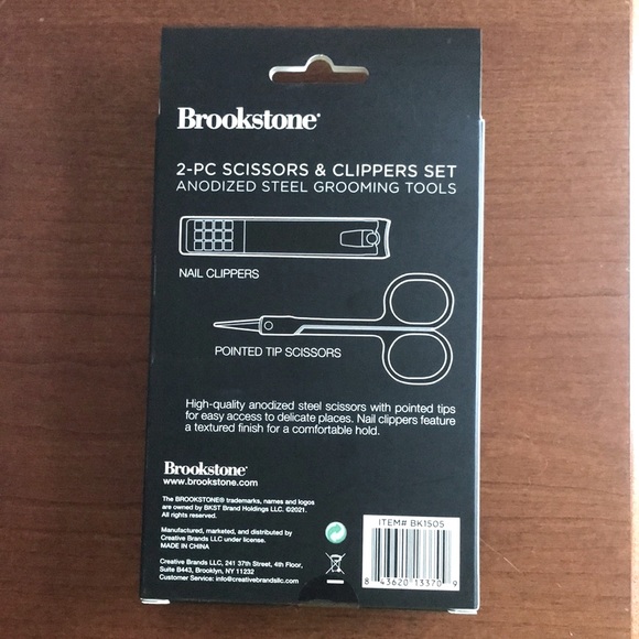 New BROOKSTONE Scissors & Nail Clippers Set *Black Coated Anodized Steel* - Picture 5 of 7